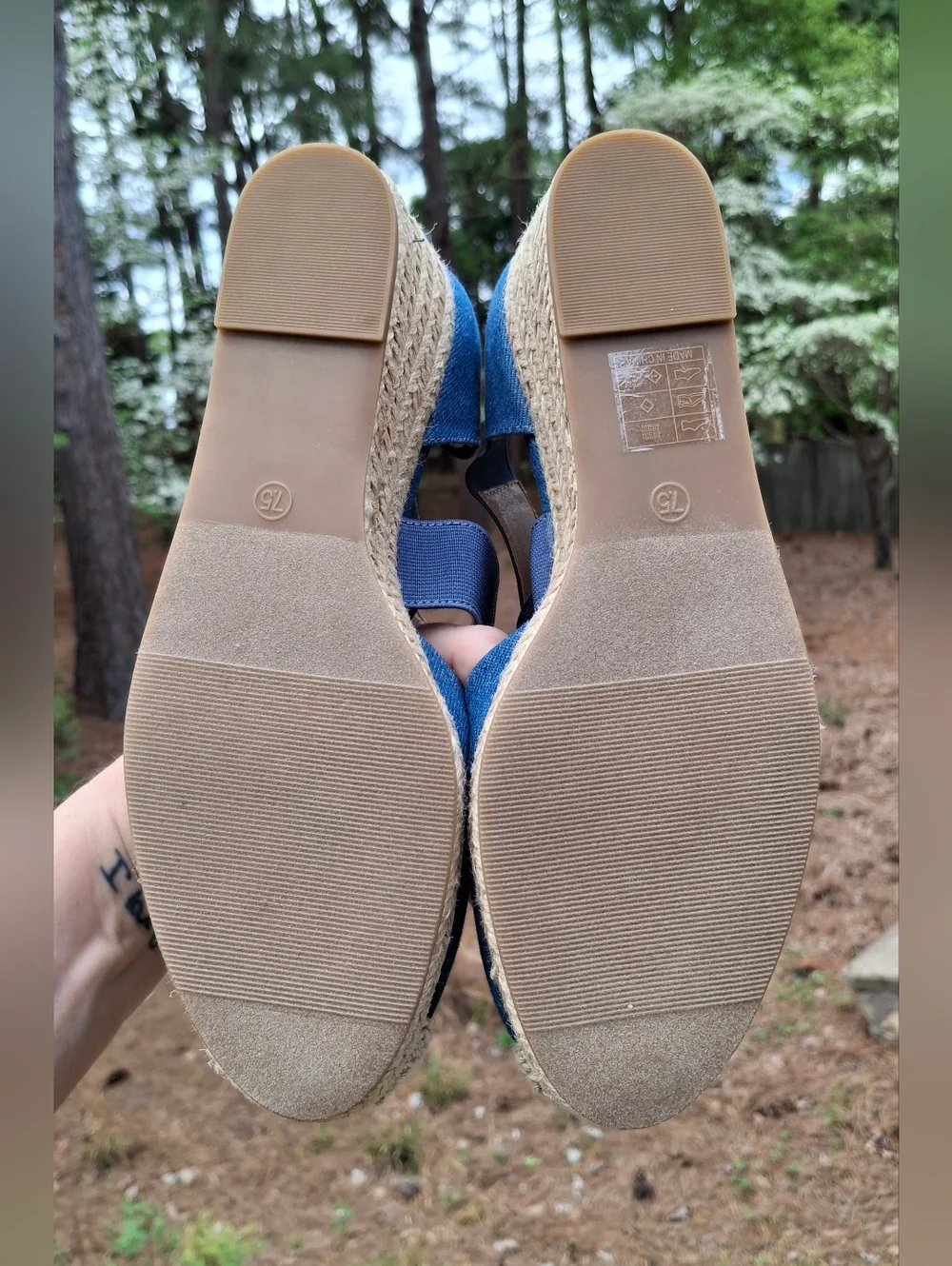 Chic Blue Denim Dream Pairs Espadrille Wedge Sandals with Crisscross Straps